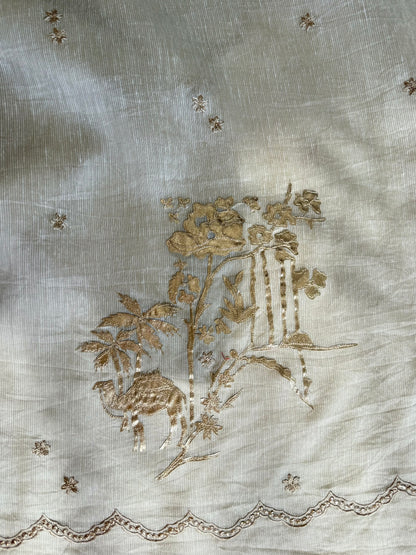 Luxurious Mul chanderi gota appliqué work suit