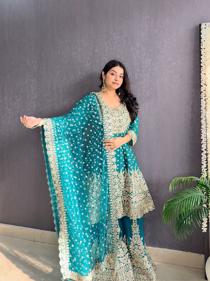 Luxurious Anarkali sharara set