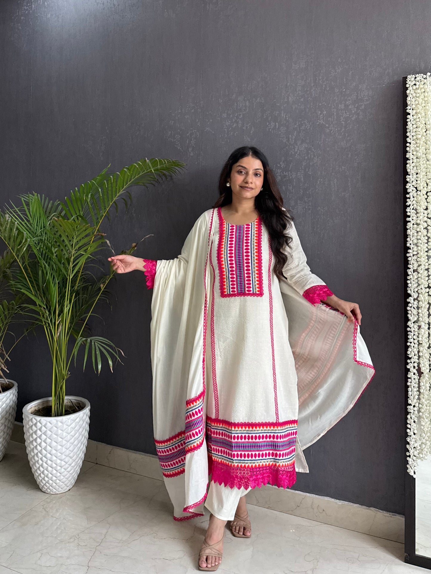 Pure cotton woven kurta set