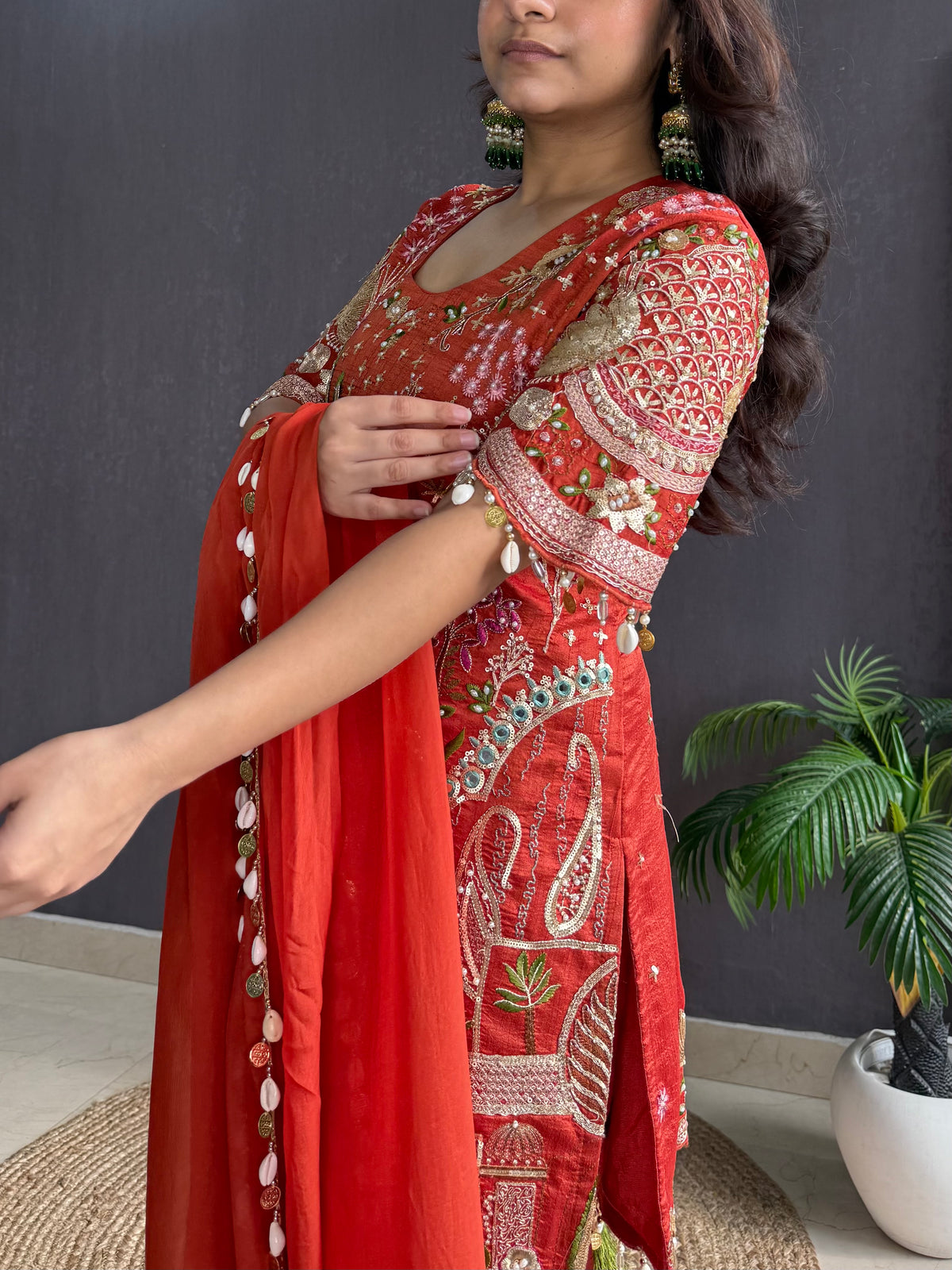 Luxurious raw silk Handwork set