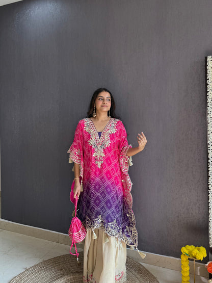 Luxurious Bandhani kaftan set