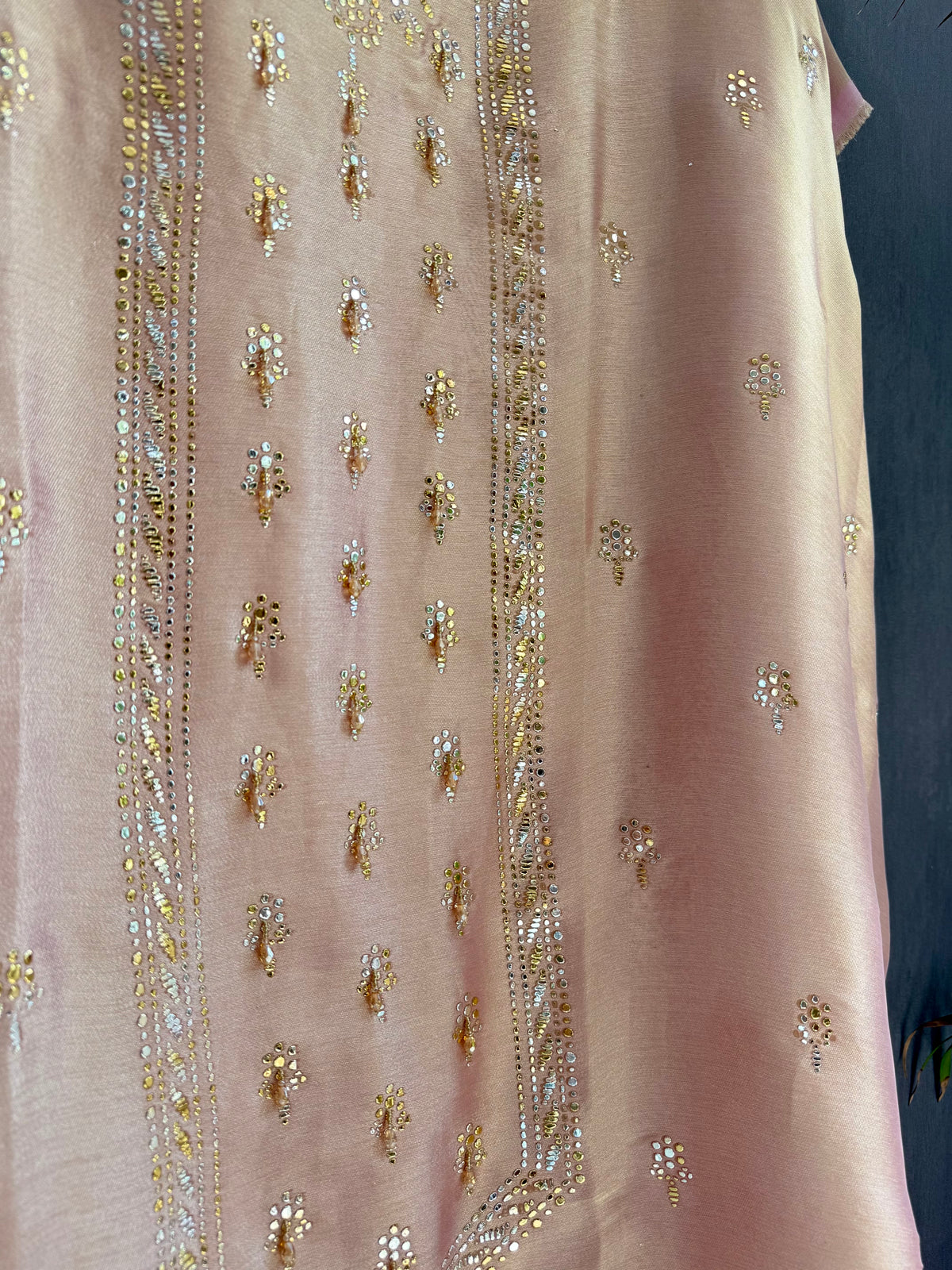 Luxurious Tissue silk mukaish suit