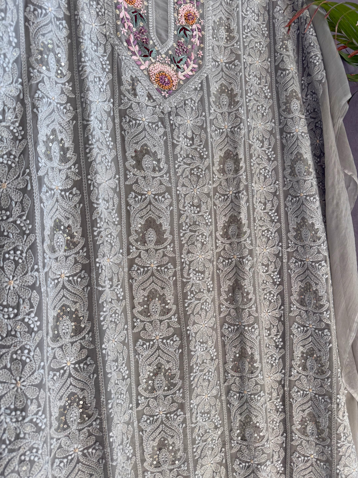 Lucknowi embroidered handwork suit