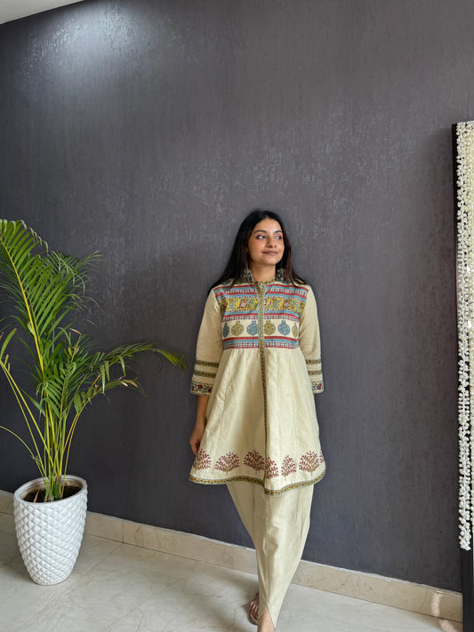 Sanganeri pure cotton dhoti Coord set