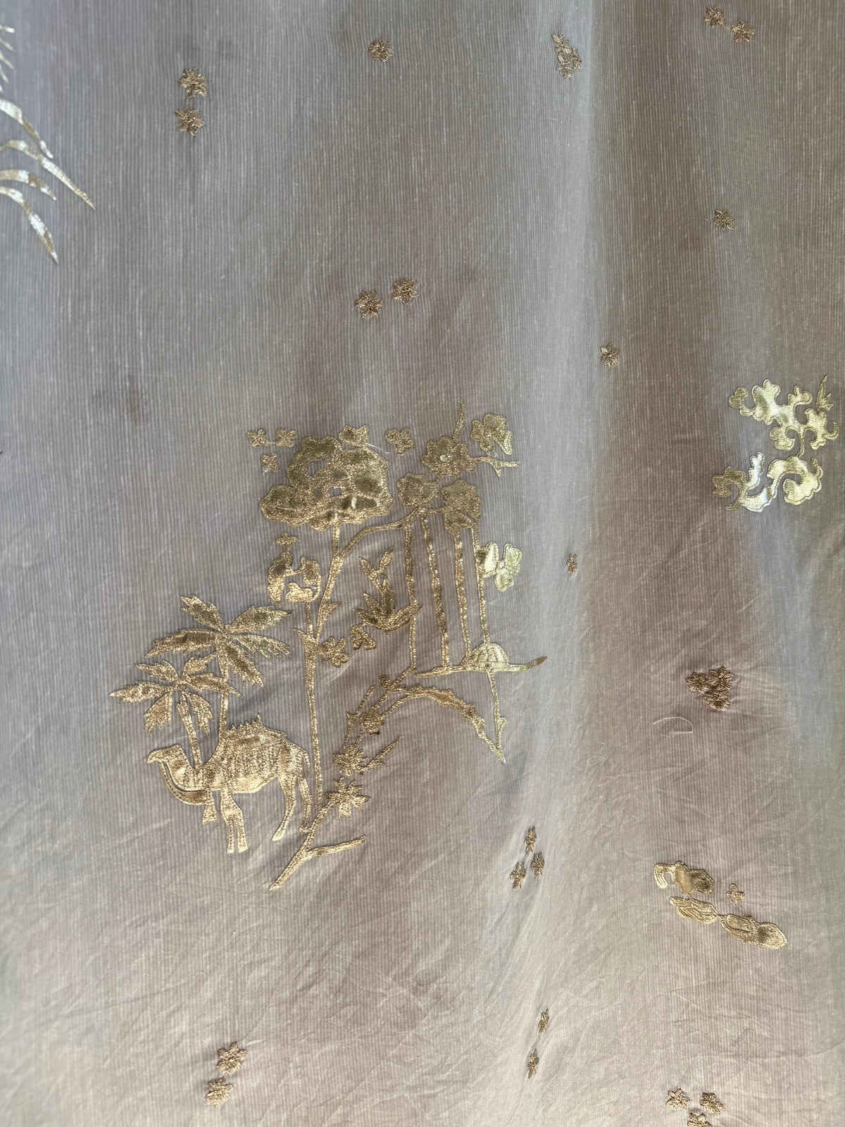 Luxurious Mul chanderi gota appliqué work suit