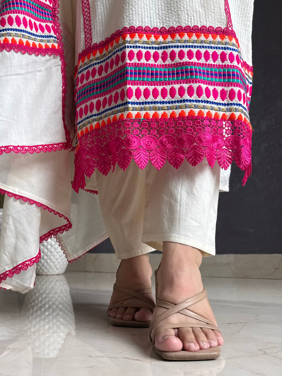 Pure cotton woven kurta set