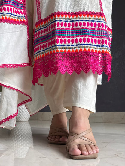 Pure cotton woven kurta set