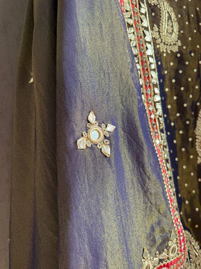 Luxurious gotapatti Mirrorwork suit