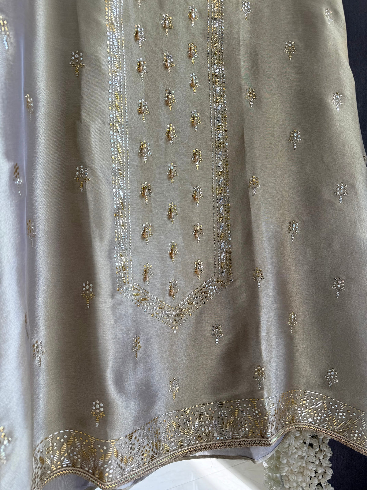 Luxurious Tissue silk mukaish suit