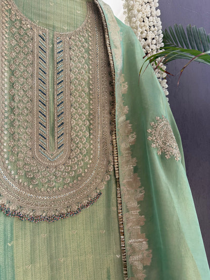 Luxurious Tissue benarsi zari handwork suit