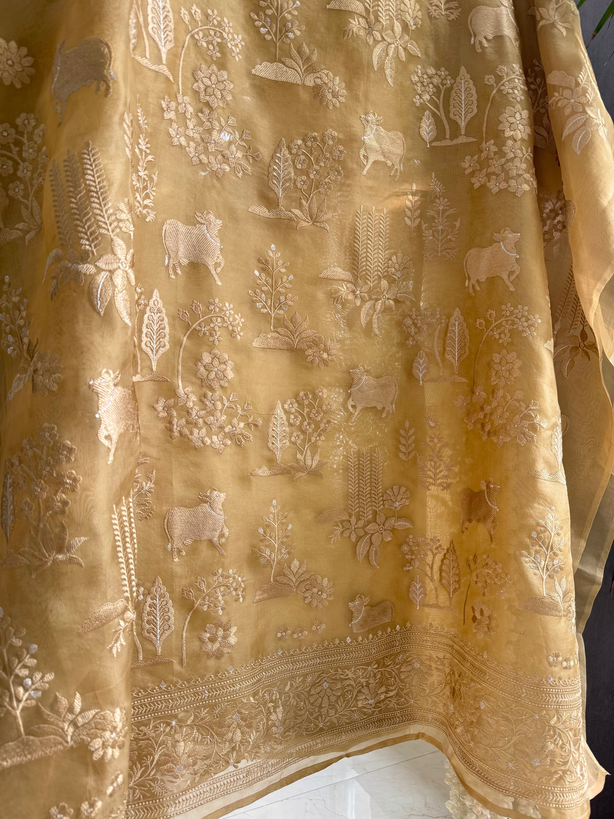 Luxurious Monochromatic pichwai work suit