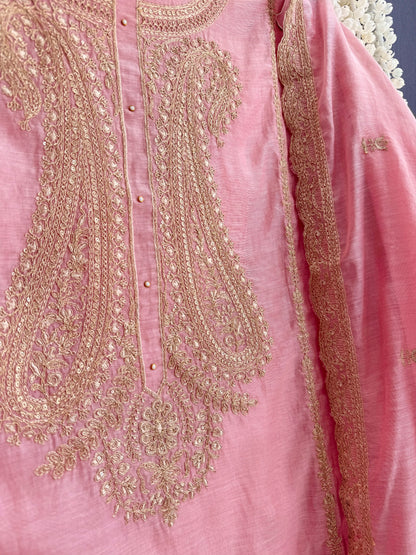 Luxurious Mul chanderi dori sitara suit
