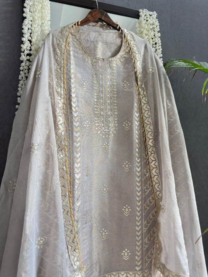Luxurious Tissue Brocade gota appliqué work suit