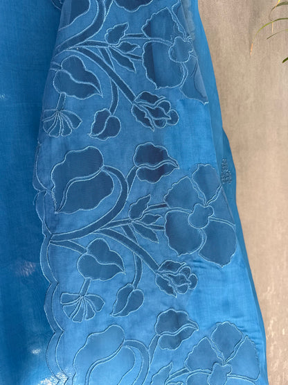 Organza monochromatic appliqué suit