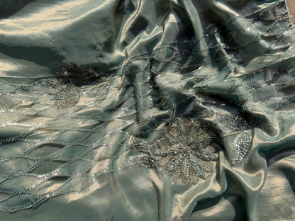 Luxurious cutwork Tissue silk suit