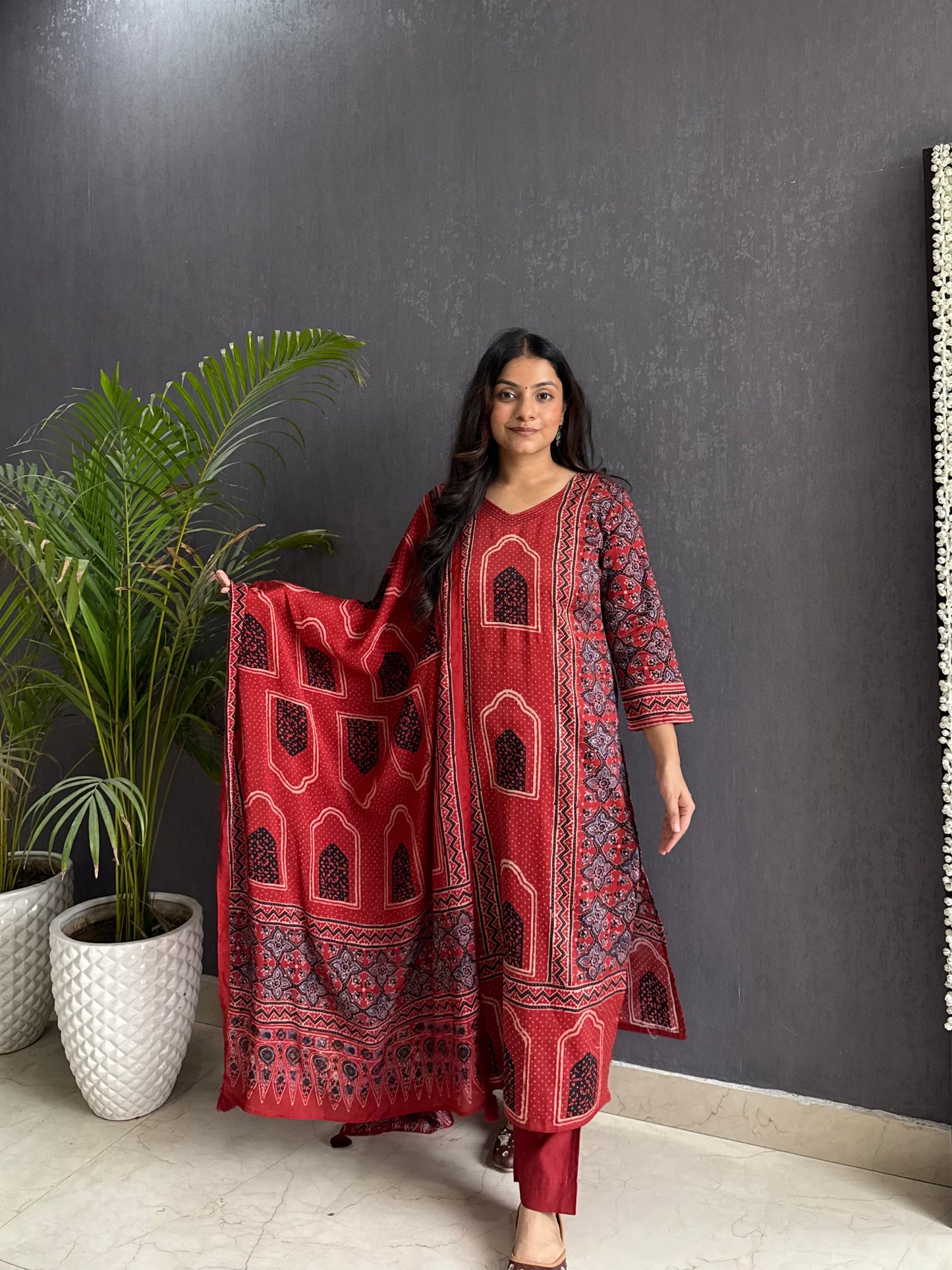Cotton Ajrakh suit set