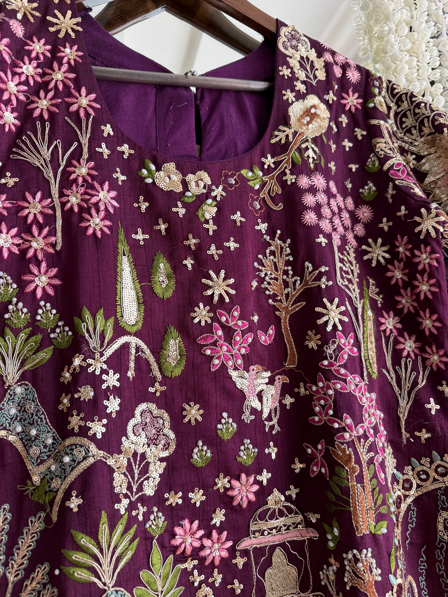Luxurious raw silk Handwork set