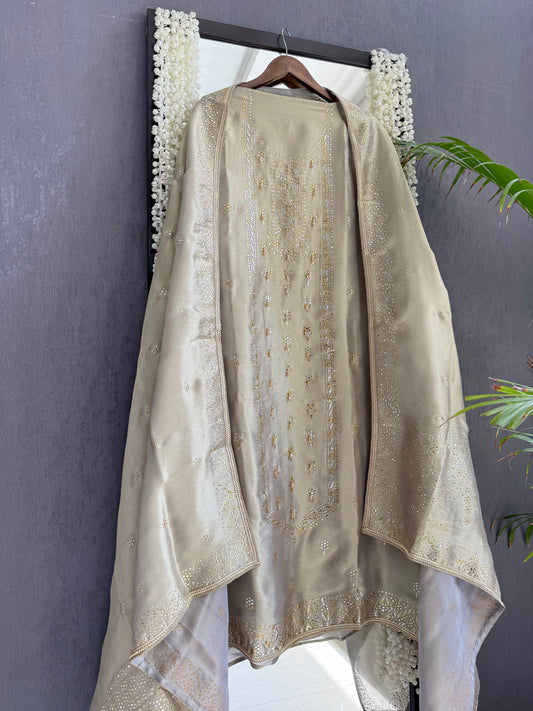 Luxurious Tissue silk mukaish suit
