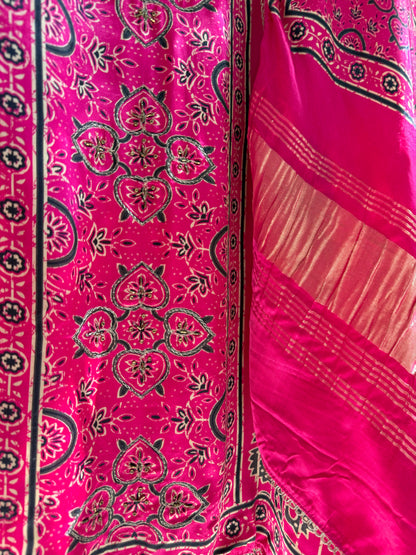 Gajji silk ajrakh Handwork suits