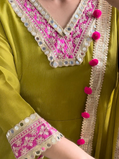 Mirror work sharara set