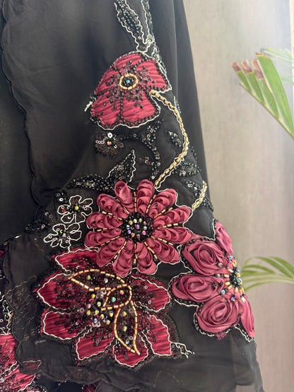 Handwork Organza Appliqué suit