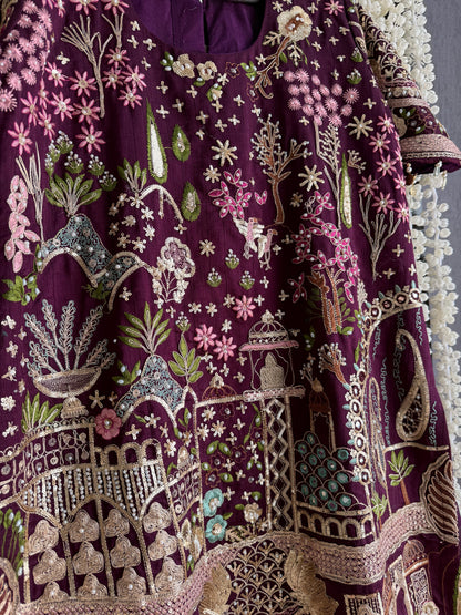 Luxurious raw silk Handwork set