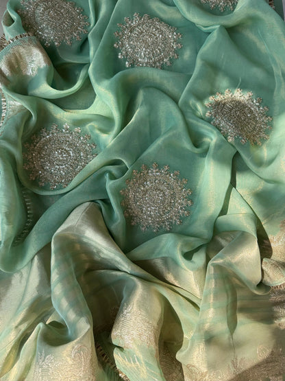 Luxurious Tissue benarsi zari handwork suit