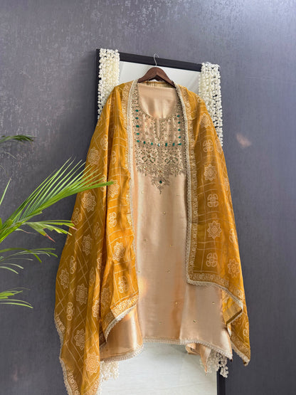 Luxurious bejewelled Gharchola suit