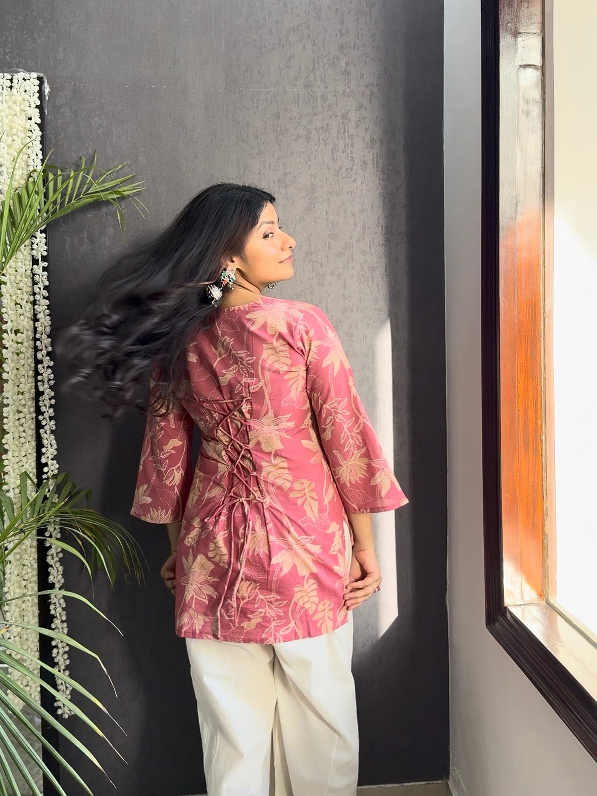 Floral Printed back dori short kurtas