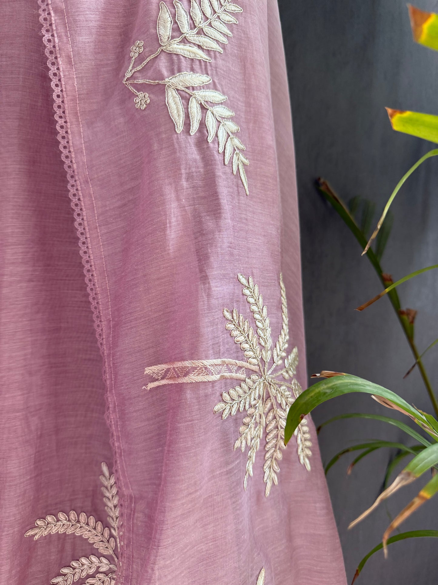 Luxurious Mul chanderi tropical trees suit