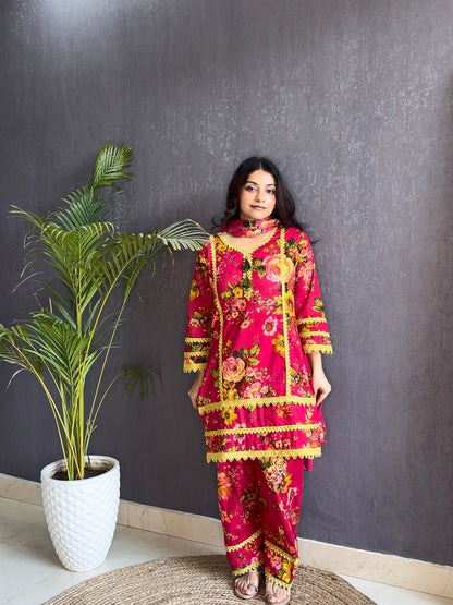 Cotton farshi floral set