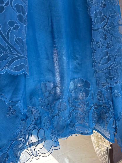 Organza monochromatic appliqué suit