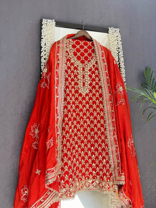 Luxurious gotapatti pitta work suit