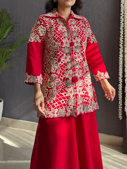 Premium cutwork sharara set