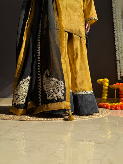 Luxurious metallic sharara set