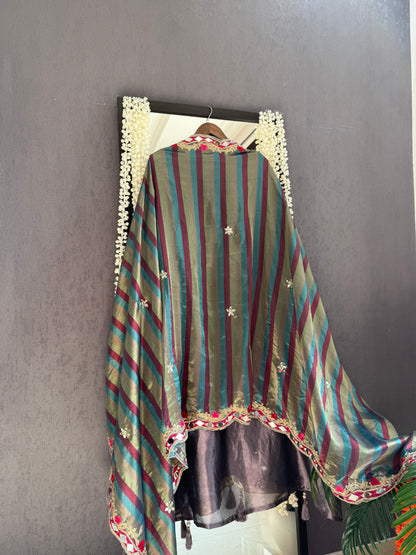 Luxurious mettalic Mirrorwork suit