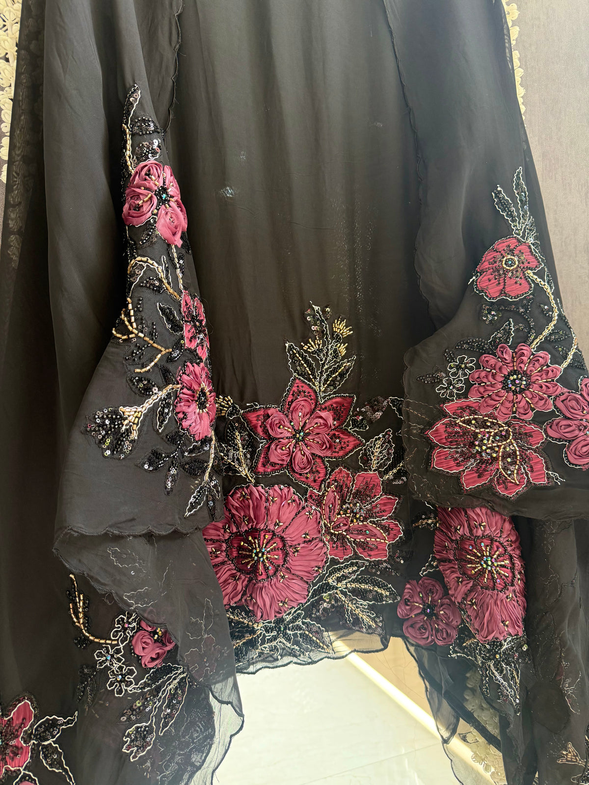 Handwork Organza Appliqué suit