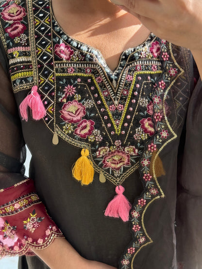 Tissue silk Handwork suit set