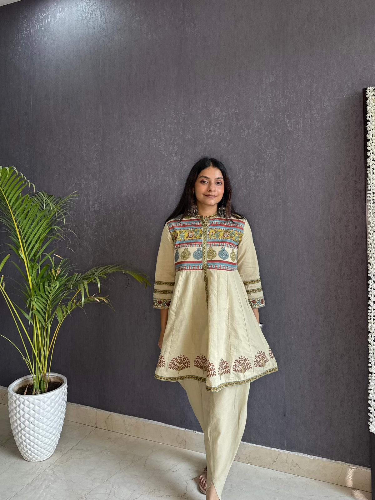 Sanganeri pure cotton dhoti Coord set