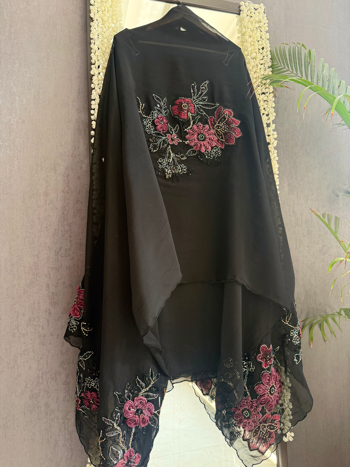 Handwork Organza Appliqué suit