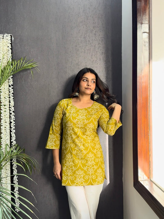Floral Printed back dori short kurtas