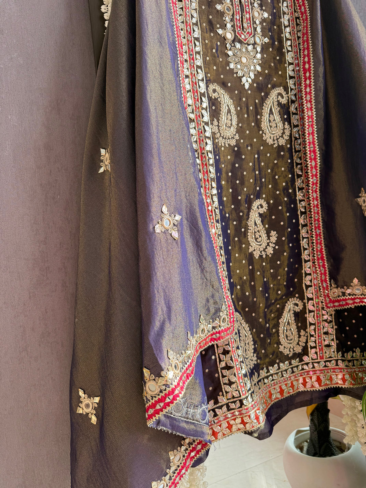 Luxurious gotapatti Mirrorwork suit