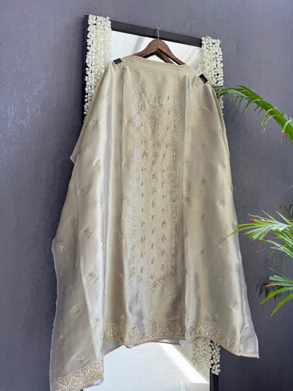 Luxurious Tissue silk mukaish suit