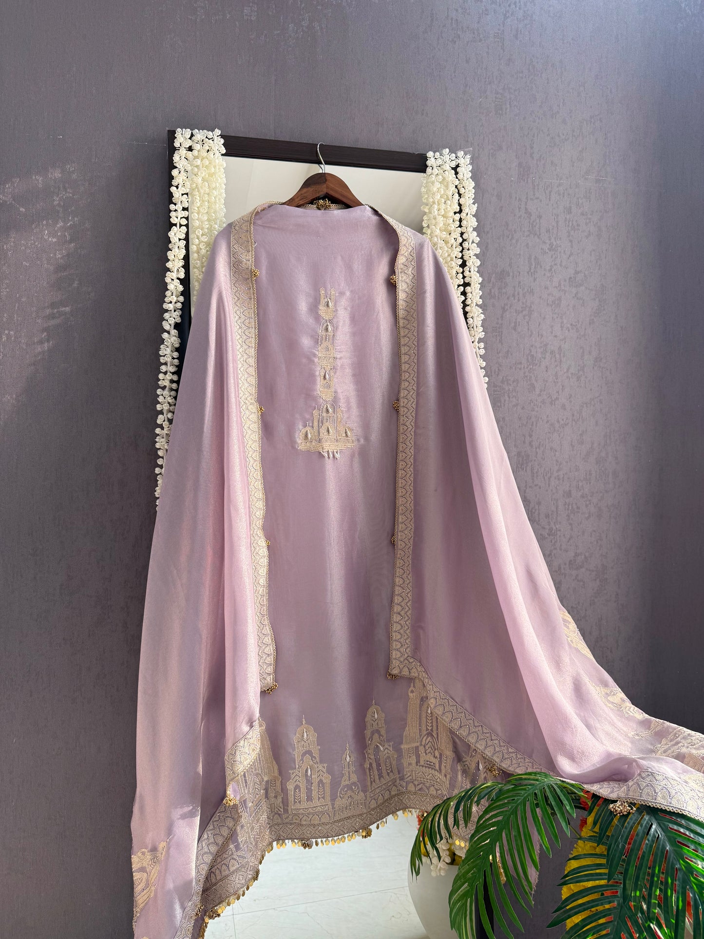 Luxurious temple zari work suit