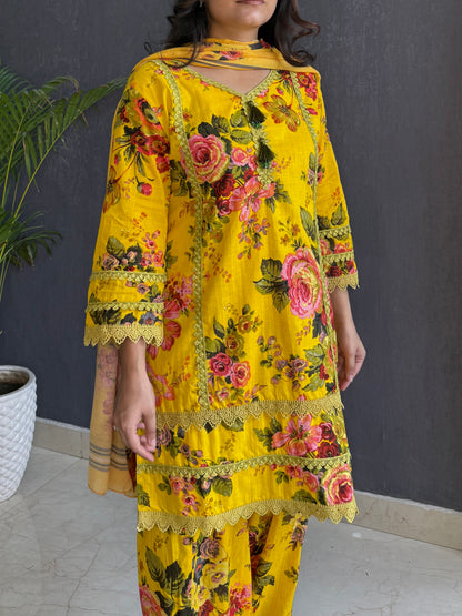 Cotton farshi floral set