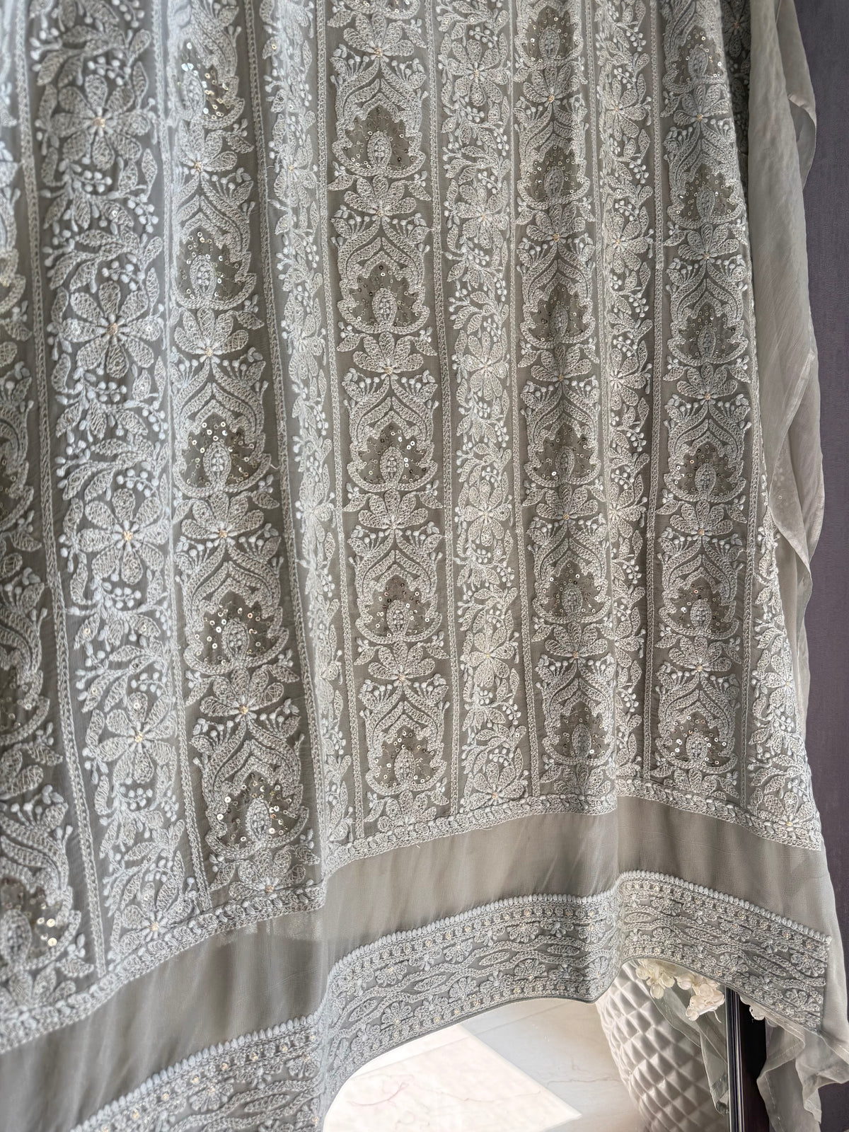 Lucknowi embroidered handwork suit