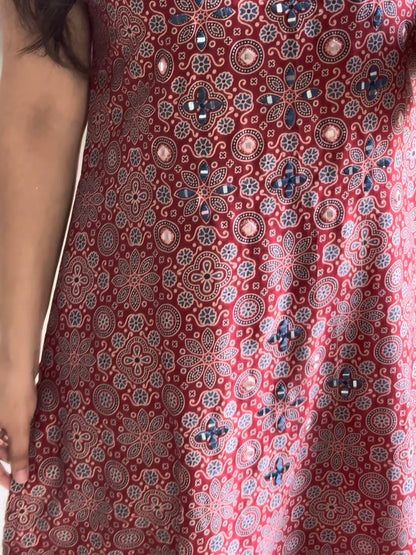 Cotton Ajrakh kurta set