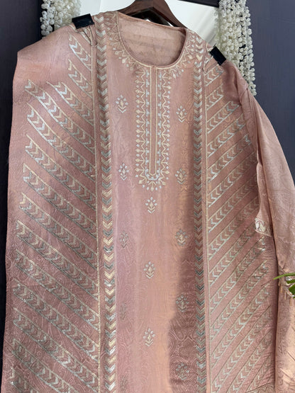 Luxurious Tissue Brocade gota appliqué work suit