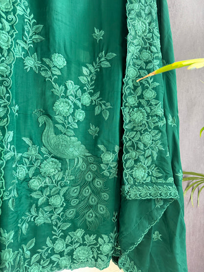 Luxurious Monochromatic peacock suit