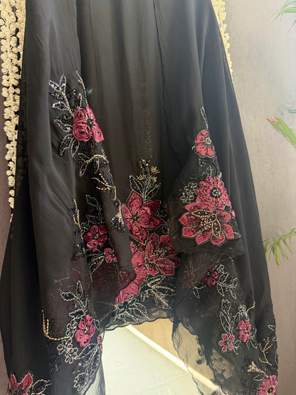 Handwork Organza Appliqué suit